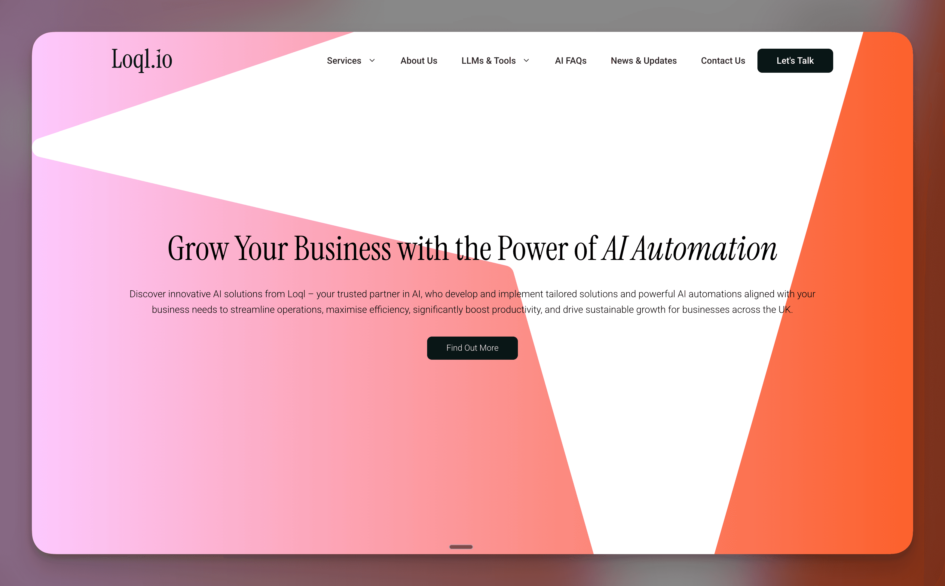 LOQL.io website screenshot